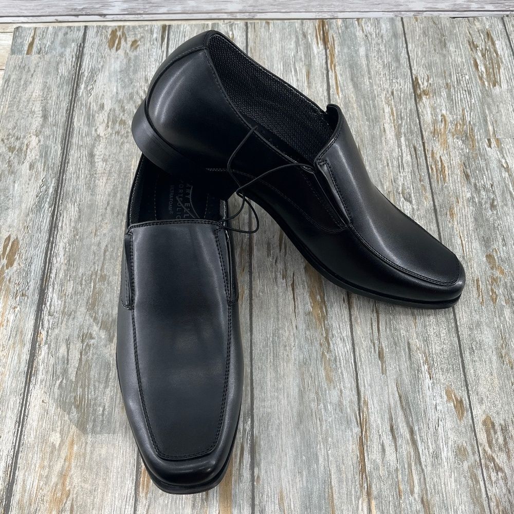 Perry Ellis Portfolio Black Slip-On Loafers Dress Shoes Size 10.5 Wide